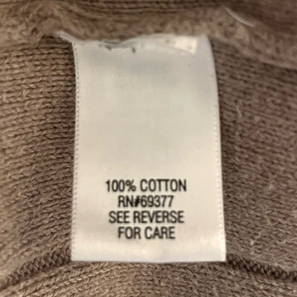 Classic 100% Cotton Cardigan in Taupe Gray - Size M - Picture 7 of 8